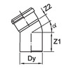 Draft Wavin Optima bend 22°, PVC, d - 50 [Code number: 3041455 / 24326185]