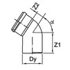Draft Wavin Optima bend 67°, PVC, d - 50 [Code number: 3041479 / 24326275]