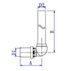 Draft VALTEC radiator elbow with chrome-plated brass pipe 15 mm, length 700 mm, long, d - 16х15 [Code number: VTm.281.PHN.001615]