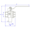Draft VALTEC Ball valve with socket for temperature sensor, G - 1" [Code number: VT.247.N.06]