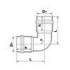 Draft Aquaviva Elbow 90° double socket, PVC-U, for pressure water supply, PN 10, d - 160 [Code number: 1w0065 / AQV102160]