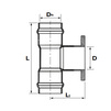 Draft Aquaviva Tee with PVC-U flange 90° (access pipe) for pressure water supply, socket, PVC-U, PN 10, d - 110 [Code number: 1w0080 / AQV104110F]