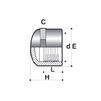 Draft COMER plug with female thread, d - 1/2", PVC-U, PN 16 [Code number: CA710200PVC]