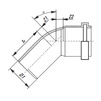 Draft RTP BETA Bend 45° for gravity sewerage, for socket, PP, d - 40 [Code number: 36405 (RTP)]