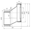 Draft RTP Eccentric rigid 40 mm, for internal non-pressure sewage, d - 100, d1 - 114 [Code number: 11441]