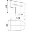 Draft Tatpolymer Bend angular rectangular, 65х100mm, D - 100 [Code number: 1d0089 / ТП-89.100 black]