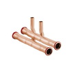 Photo [NO LONGER PRODUCED] - Geberit Mapress Copper connector T-piece set for inlet and return flow, with olive type union, d 22-15 [Code number: 24027]