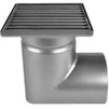 Photo ATT Drain MINI Wm150/110H1 with square grating, "В4" with perforated grating made of 4.0, horizontal [Code number: 10w0014]