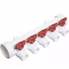 Photo RTP ALPHA PP-R Manifold with ball valve universal, white, d - 40, d1 - 20, 5 outlets [Code number: 18734]