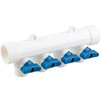 Photo RTP ALPHA PP-R Manifold with ball valve, blue, white, d - 32, d1 - 20, 4 outlets [Code number: 28204]