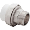 Photo RTP ALPHA PP-R Combined detachable coupling, white, d - 20, d1 - 1", male thread [Code number: 10639]