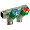 Photo RTP SIGMA Manifold with valves 1"х1/2", brass, male thread, d - 1", d1 - 3/4", 2 outlets [Code number: 39508]