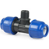 Photo RTP GAMMA T-piece compression, PN 16, PP, d - 20, d1 - 1/2", with male thread, for PE pipes [Code number: 11613]