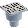 Photo RTP Drain vertical not adjustable with stainless steel grating 100x100, with dry seal, grey, d - 50 [Code number: 11402]