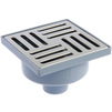 Photo RTP Drain vertical not adjustable with stainless steel grating 150x150, with water seal, grey, d - 50 [Code number: 11396]