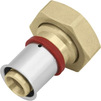 Photo KAN-therm ultraPRESS Brass connector with flat seal, female thread, press connection, d 16, G 1/2" [Code number: 1009105000]