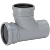 Photo Uponor HTP T-piece 88,5˚ for sewage with sockets, rounded, gray, d - 110, d1 - 110 [Code number: 1051243]