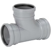 Photo Uponor HTP T-piece 88,5˚ for sewage with sockets, gray, d - 110, d1 - 50 [Code number: 1051240]