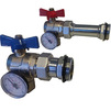 Photo Uponor Usystems Ball valve corner, d - 1"male, d1 - 3/4"female with thermometer, set [Code number: 1135965]