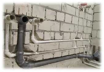 Features of installation drainage pipes