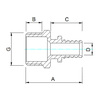Draft VALTEC Sliding connector with transition to male thread, d - 32(4,4), d1 - 3/4" [Code number VTm.401.BG.003205]