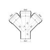 Draft [REMOVED FROM PRODUCTION. REPlACEMENT: 3074217] - Wavin SiTech+ Double branch 45°, d - 110x50x50 [Code number: 3067837]