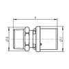 Draft MVI Press adapter straight, d - 26, d1 - 3/4", PN 16, with male thread [Code number: PF.520.0605]