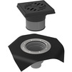 Photo Tatpolymer Adjustable yard drain with grate and a cast iron grate frame and with bitumen membrane [Code number: 1d0870 / TP-616.1Н]