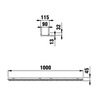 Draft Hauraton DACHFIX RESIST Channel type 45 with longitudinal grating, galvanised, 1000x115x45 mm (price on request) [Code number: 63166]