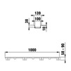 Draft Hauraton DACHFIX STANDARD Channel type 1 DP, with mesh grating MW 30/10, 1000x139x58 - 90 mm (price on request) [Code number: 60080 (H)]