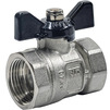 Photo RTP SIGMA Ball valve GOST, d - 3/4'', PN 40, female/female thread, brass, nickel-plated, butterfly handle [Code number: 49305 (RTP)]