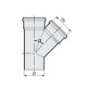Draft SINICON Comfort Plus T-piece 45°, d - 50, d1 - 40, PP, (20 pcs per package) [Артикул: 510011.K]