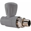 Photo RBK Straight ball valve, d - 20, d1 - 1/2" НР, PP, for radiator, color gray [Code number: 034923]