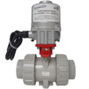 Photo COMER Ball valve CBVI10, d - 20, PN 16, with coupling ending, for glue, body PVC-C, ball PVC-C, sealing EPDM, with electric drive EFMB3-030-220В AC/24В AC/DC, open/closed, response time 11 sec [Code number: CBVI10020/EAQ-EFMB3-030-24/220В]