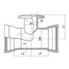 Draft T-piece socket-flange, d - 800, d1 - 600, cast-iron, with cement-sand coating inside and aluminum/epoxy coating on the outside, zinc-plated (ISO) (price on request) [Code number: 12w4607]