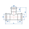 Draft MVI T-piece reducing, d - 28, d1 - 15, d2 - 28, PN 16, made of galvanized steel [Code number: CF.541.070407]