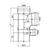 Draft Wavin AS+ Parallel corner T-piece T-piece 87°, left, d 90, d1 90, d2 50 [Code number: 3080099]