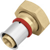Photo KAN-Therm ultraPRESS Connector, d - 26, G - 3/4", brass, flat-sealed,with female thread [Code number: 1009105016]