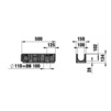 Draft Hauraton RECYFIX STANDARD 100 Combined article, class C 250, type 0105, with ductile iron grating SW 14, black, locked, 500x150x134 mm (price on request) [Code number: 40263]
