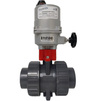 Photo COMER Ball valve BVI30, d - 25, PN 16, with coupling ending, for glue, body PVC-U, sealing FPM, with electric drive EAQ-EFM1H-035 - 220 В АС, open/closed, closing time 11 sec [Code number: BVI30025/EAQ-EFM1H-035-220В]
