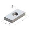 Draft Rail nut, type 38-40, 6F, M10 [Code number: 09243002]