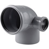 Photo RTP BETA Bend 87° universal, for non-pressure domestic sewage, for socket, PP, d - 110, with outlet 50 (right) [Code number: 36680]