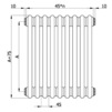 Draft Teplofort 3-pipe radiator, d - 1/2", section height 305 mm (center distance 230mm), 35 sections, bottom connection, Thermal Insert, color transport white gloss (9016 gloss) [Code number: 200007]