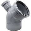 Фото Отвод 45° фронт верх РТП BETA, d - 110, d1 - 50, для безнапорной ВК, для раструба, ПП, серый [Артикул: 51557 (RTP)]