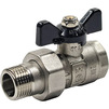 Photo RTP SIGMA Ball valve GOST, d - 1/2'', PN 40, female/male thread, with detachable connection, brass, butterfly handle [Code number: 49325 (RTP)]