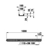 Draft Hauraton RECYFIX NC 100 Combined article, class D 400, type 75, with ductile iron grating, SW 10 mm, black, 8-fold bolted, 1000x160x75 mm (price on request) [Code number: 48775]
