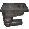 Photo [DISCONTINUED. REPLACEMENT: HL 600NG] - Hutterer & Lechner Rain water hopper with ball-joint, leaf catcher, frost-proof flap valve, visible parts of cast iron, DN110 [Code number: HL 600G]