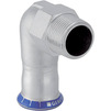 Photo [NO LONGER PRODUCED] - Geberit Mapress Stainless Steel elbow adapter 90° with male thread, FKM, blue, d 35-Rp 1 1/4" [Code number: 50533]