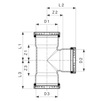 Draft VIEGA MegaPress S XL T-​piece, d 4'', d1 1 1/2'', d2 4'' [Code number: 752064]