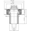 Чертеж Воронка кровельная Hutterer Lechner DrainBox с монтажным коробом, с ПВХ-консолью, вертикальный выпуск, DN 75 [Артикул: HL 63P/7]